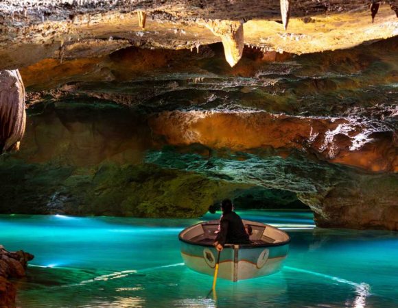 Boat trip through the underground river at Coves de Sant Josep near Valencia