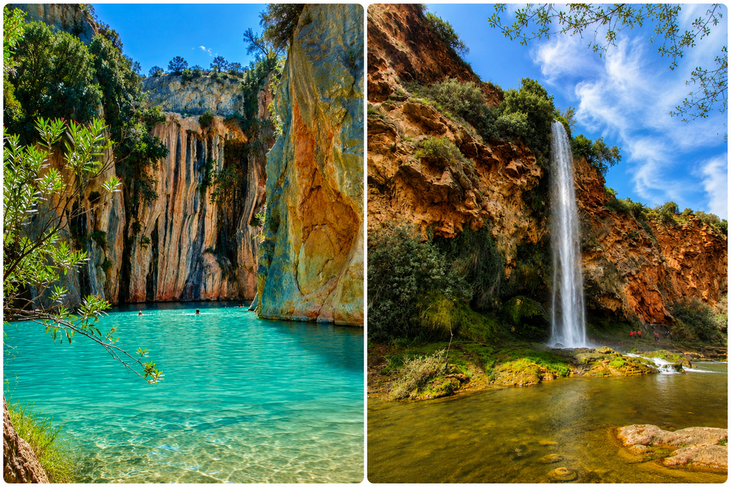 Montanejos – one of the best day trips from Valencia Salto de la Novia waterfall in Navajas