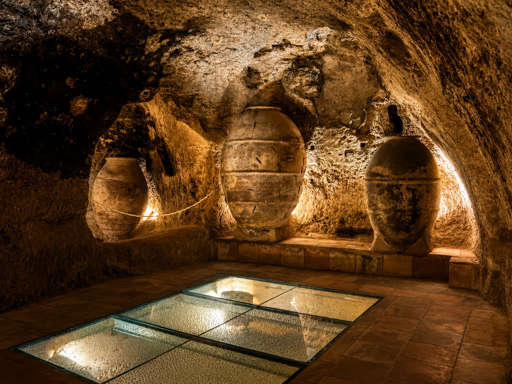 Historic underground wine caves in Requena near Valencia
