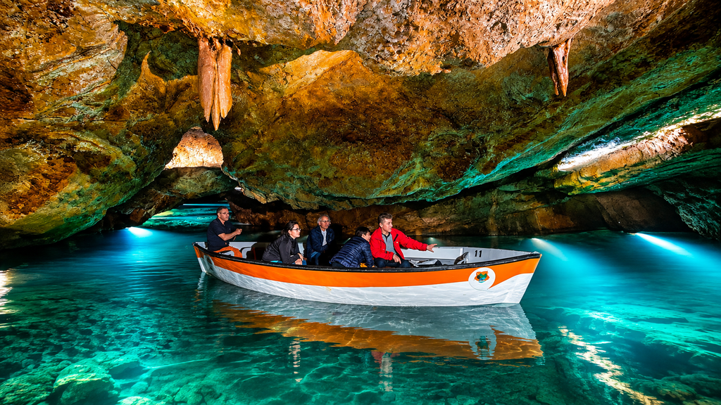 Underground boat tour in Cuevas de San José near Valencia
