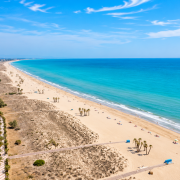 Sandy Mediterranean beach near Valencia Spain with turquoise sea