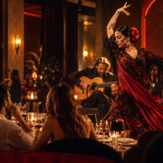 Flamenco dinner in Valencia with live dancer, guitarist and restaurant guests