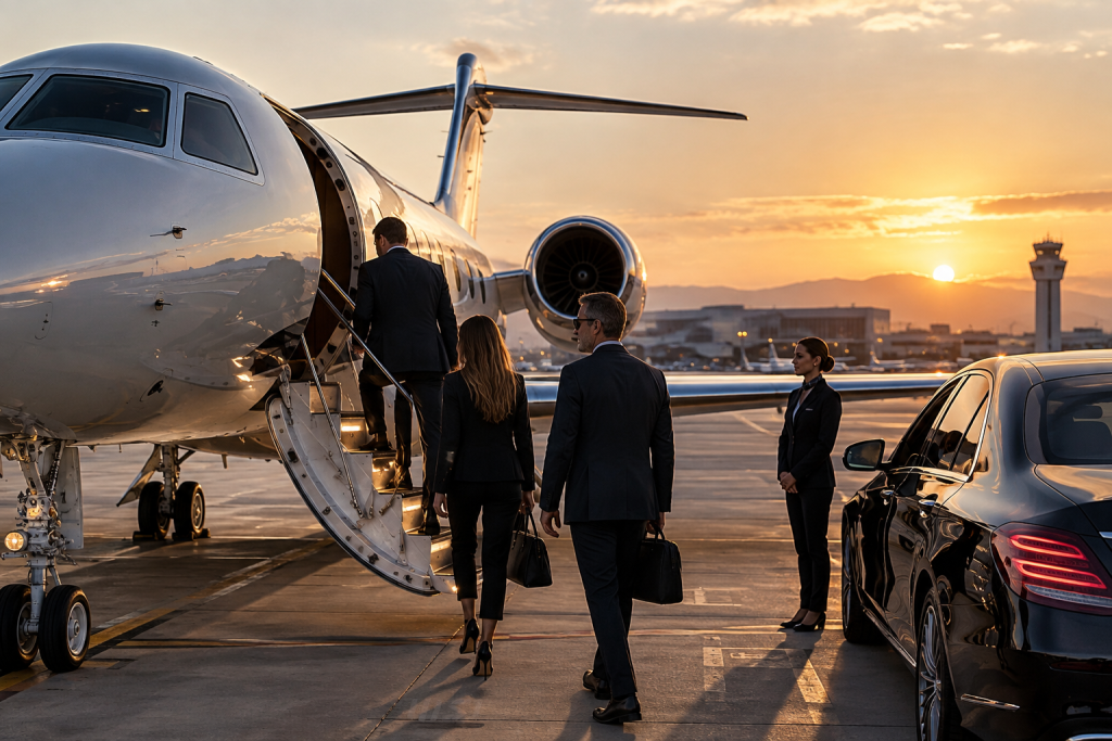 Private aviation in Valencia with private jet and luxury airport transfer