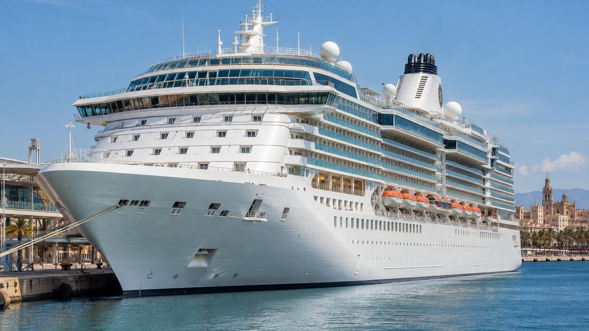 Cruise ship in Valencia port for a short visit to the city